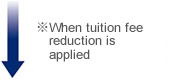 ※When tuition fee reduction is applied